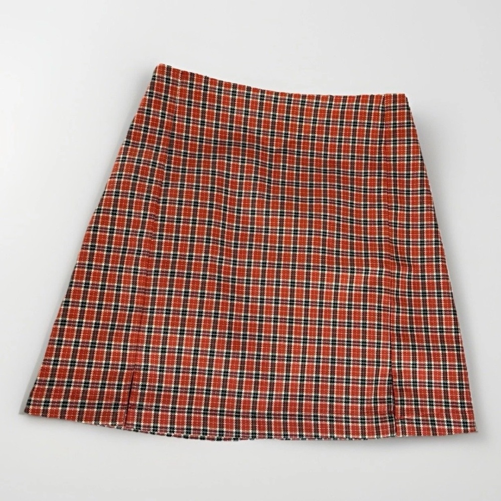 Red Plaid Mini Skirt